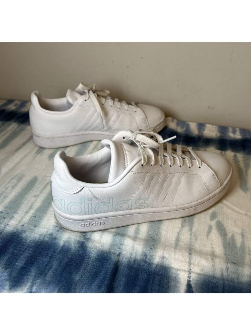 Adidas Neo Women's Cloudfoam Memory Shoes Size 7.5 White Blue 7 1/2 Sneakers - Picture 8 of 12